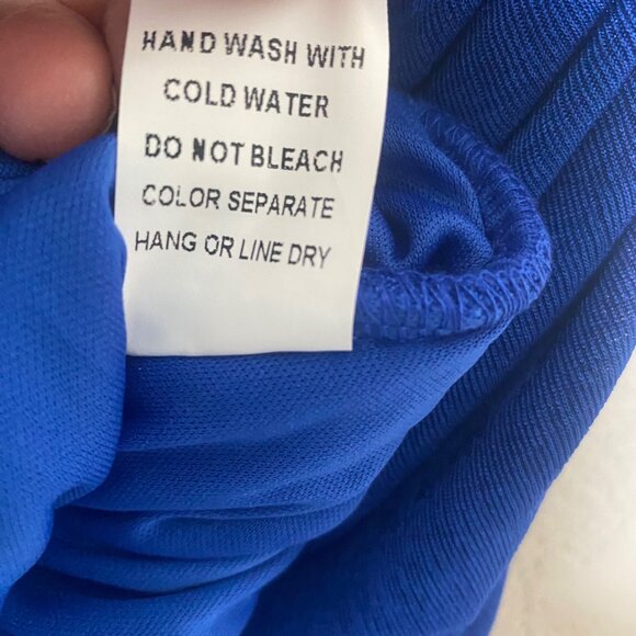 One-Shoulder Ruched Royal Blue Midi Dress By Cloud Ten Size L Stretch Party - Picture 9 of 13